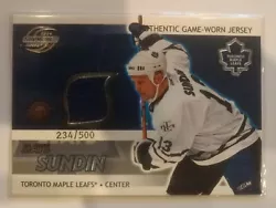 2003-04 Pacific Supreme Jerseys /500 Mats Sundin #23 HOF. Condition is Like New. Shipped with Standard Shipping.