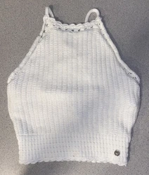 Hollister white knit halter top small. Excellent condition