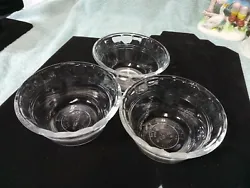 3 pyrex 6oz. clear glass bowls. set of 3 bowls