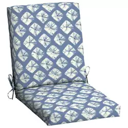 Take a vacation in your own backyard with the Navy Stripe Outdoor Dining Chair Cushion. It is the perfect addition to...