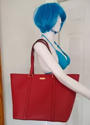 Made of Saffiano leather. Step Out in Style at the Office or Anywhere on the Go! Kate Spade XL Tote Bag/Purse in Red...
