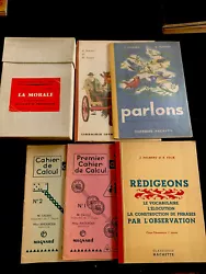 Cahiers de calcul N1 et 2. Un nom d’inscrit aux premiers plats, cahiers neufs, jamais crayonnés. Chez Magnard 1959....
