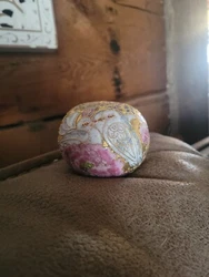 Vintage Chinese Cloisonne Ball Sphere Gold Tone Embellished.