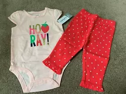 NWT Carters Baby Girls 2 Piece Set (Pants & Bodysuit) Strawberry Theme - 6 Mths. Condition is New with tags. Shipped...