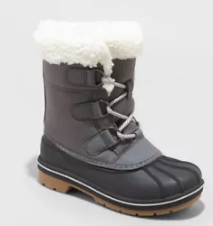 ⚡️Cat & Jack Kit Lace-Up Winter Waterproof Boots Gray (Size 13)