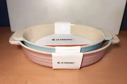 Le Creuset New Stoneware BIG Set of 2 Oval Baking Dish Light blue 10.5