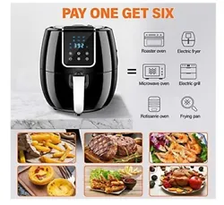 🍕[Cook up a feast for your friends and family]: The Extra Large Capacity 7QT Nonstick Basket in our air fryer can...