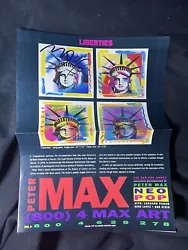 This is hand signed by the artist in black marker. This was signed by Peter Max during the Park West Gallery Boston,...