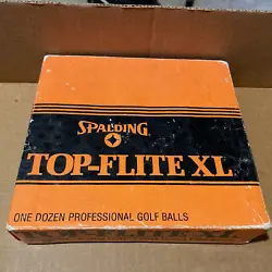 Vintage Spalding Top-Flite XL Box of 12 Golf Balls 1982 Orange New Old Stock.