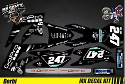 Kit Déco Moto / Mx Decal Kit. Disponible pour / Available for DRD Pro 50 => 2006 - 2016. DRD Racing 50 => 2004 - 2016....
