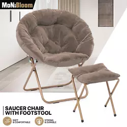 Elevate your comfort with our stylish and cozy saucer chair, accompanied by a matching footstool. This set features...