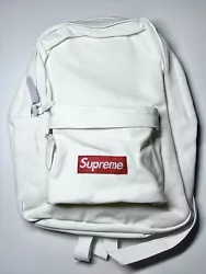 Supreme Box Logo Canvas Backpack ‘White’ NEW. Condition is New with tags. Shipped with USPS Ground Advantage.
