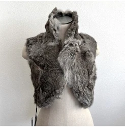 Real Fur Short Sleeveless VestRabbit furSoft & FluffyHook closureCollared ImportedMultiple sizes.170/88A (L):Sleeve...