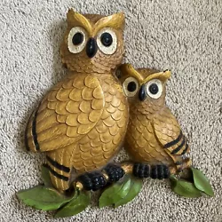 Vintage Homco 1976 Owl Plaque Wall Decor 1976 Retro wall hanging accent USA owls. Excellent used condition Free shipping