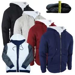These are premium quality thick material with full Sherpa lining inside, quilted sleeves! 65% cotton, 35% poly fleece....