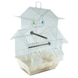 H 18’’ x W 11.25’’ x L 8.25’’ small parakeet bird cage features with 0.4’’ bar spacing to keep your...
