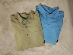 Patagonia Bundle of 2 Mens Button Down Shirts Outdoors Hiking Shirts . Same exact shirts.   100% Organic Cotton  One is...