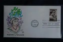 This Madam C. J. Walker 32c Stamp first day cover was posted in Indianapolis, Indiana on January 28th, 1998 with a...