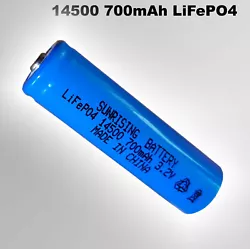 Batterie LiFePO4 IFR 14500 700 mAh 3.2V pour lampes SOLAIRES Veuillez faire attention à la désignation exacte de la...
