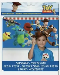 Toy Story Photo Booth Kit Backdrop 8 Props Birthday Party Supply Kids Children.
