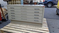 This one is particularly in nice condition. Heavy duty Stacor cabinet from the 1960s in beige. Over all size is 41