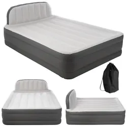 This quick inflating comfortable high raised King air bed with Headboard and Built in Air pump is ideal for having a...