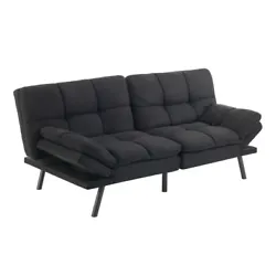 Futon sofa bed. Futon Care: Spot clean with a wet cloth or professional fabric cleaner. Converts from sofa to bed in...