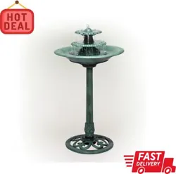 Beckon feathered friends to your yard with the Alpine Corporation Tiered Pedestal Water Fountain and Birdbath. Fill the...