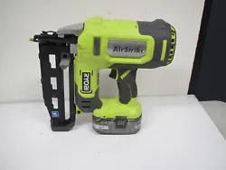 Up For Sale: Ryobi P326 ONE+ 18V 16-Gauge AirStrike Finish Nailer and battery. Tested and working. preowned with scuffs...