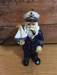 Vintage  Nautical Sea Captain Sailor holding Boat Figurine - Approximately 3.5