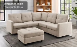 Comfortable sectional sofa seating group - This contemporary sectional sofa has enough space for 2-6 (or more) friends...