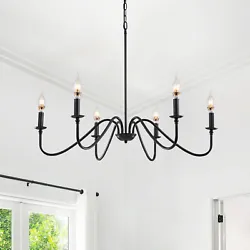 【Classic Design】This rustic black chandelier embodies the current trend of transitional design, updated forms and...