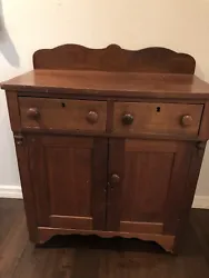 Antique Walnut 2 Door 2 Drawer Cabinet From 1850-1880. Very Solid.