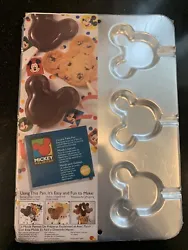 Disney Mickey Cookie Treat Pan Wilton SEALED 1995 Make Cookies / Lollipops.
