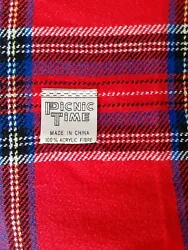 PICNIC TIME blanket Style Plaid guilt 100%ACRYLIC FIBRE. Very good Condition .60 inches width 62 inches length. Shipped...