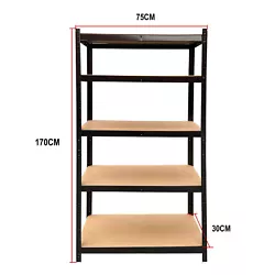 5 Tier Garage Shelves Shelving Unit Racking Boltless Heavy Duty Storage Shelf. 5 Tier Shelf, Standard: H 150 x W 70 x D...