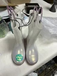 Western Chief girls size 11 light up rain boots White & Pink New Tags. No box but in packaging