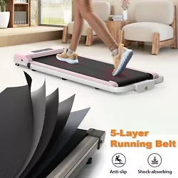 You can freely adjust the speed on the treadmill, as freely as on the lawn. This treadmill has a shock absorption...