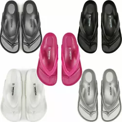 Upper: Manmade, waterproof molded EVA. Lining: Molded EVA. Sole: Treaded EVA. Fun & comfortable lightweight sandal....