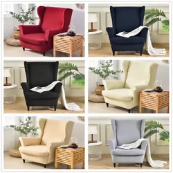 【Perfect Fit】 - 2 Pieces Wingback Chair Slipcover is made of super soft high stretch spandex fabric. 【Provide...