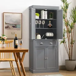The tall pantry cabinet has a large central drawer, perfect for silverware, spices and hot pads. 🧀🧀Sturdy...
