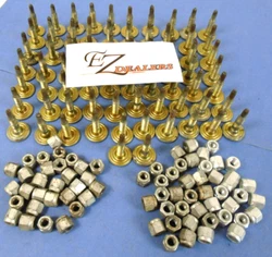 They are 1-3/4 overall length.71 Studs & 71 Nuts. ( dusty, dirty, scuffed, surface rust etc).