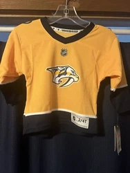 NHL Nashville Predators Hockey Jersey Toddler Youth 2T/4T Yellow Preds.