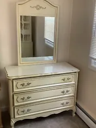 Vintage bedroom furniture set. 4 piece set-dresser with mirror - tall dresser- end table- hutch