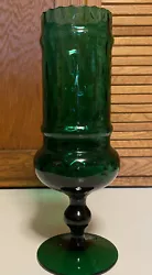 Vintage Empoli Italian Dark Green Glass Apothecary Candy Jar 11 Inches no lid. Excellent condition. No chips or cracks....