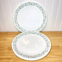 Corelle Vintage Dinner Plates chocolate mint pattern set of 5. Vitrelle, break and chip resistantTHESE ARE PREOWNED and...