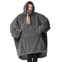 WEARABLE BLANKET Reversible Oversized Warm Blanket Hoodie Sweatshirt Adult Size.