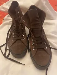Converse Suede Chuck Taylor All Star High Tops. Size 9. Brown. No scuffs or stains or flaws. Excellent condition.