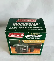 Coleman Quick Pump 4D Battery Operated Universal Air Pump Pre-Owned. Still in Original box with instructions  Batteries...