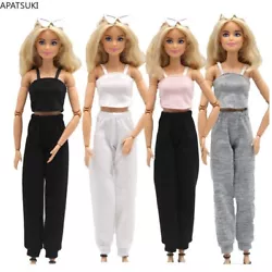 Fashion Doll Clothes Set for Barbie Outfits Gym Sports Wear 1/6 Dolls Accessories Crop Top Trousers Pants Toys For...